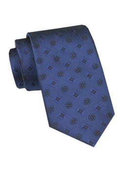 Elegancki Krawat Męski Angelo di Monti - Atramentowy w Geometryczny Wzór KRADM2113 ze sklepu JegoSzafa.pl w kategorii Krawaty - zdjęcie 172598647