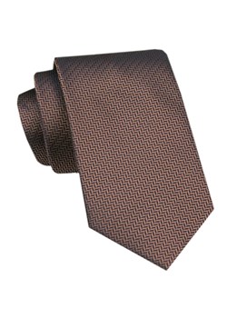 Elegancki Krawat Męski Angelo di Monti - Brąz z Delikatnym, Regularnym Wzorem KRADM2127 ze sklepu JegoSzafa.pl w kategorii Krawaty - zdjęcie 172598659
