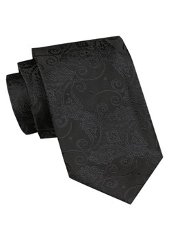 Elegancki Krawat Męski Angelo di Monti - Czarny z Fakturą w Kwiaty KRADM2094 ze sklepu JegoSzafa.pl w kategorii Krawaty - zdjęcie 172598675
