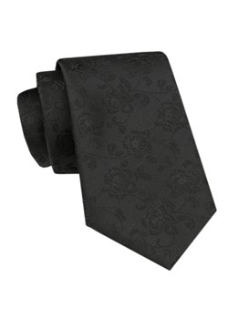 Elegancki Krawat Męski Angelo di Monti - Czarny z Kwiatową Fakturą KRADM2126 ze sklepu JegoSzafa.pl w kategorii Krawaty - zdjęcie 172598677