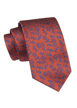 Elegancki Krawat Męski Angelo di Monti - Miedziany Kolor, w Kwiatki KRADM2104 ze sklepu JegoSzafa.pl w kategorii Krawaty - zdjęcie 172598699