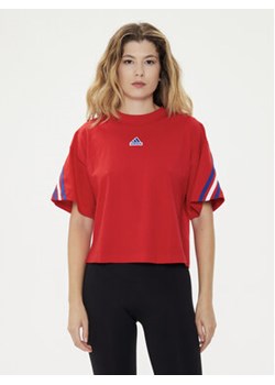adidas T-Shirt Future Icons 3-Stripes IR9136 Czerwony Loose Fit ze sklepu MODIVO w kategorii Bluzki damskie - zdjęcie 172599009