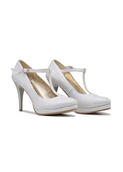 Buty ślubne MARIOLA Komfortowe na platformie z paskami srebrne 34 ze sklepu Butdam w kategorii Czółenka - zdjęcie 172599106