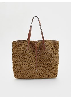 Reserved - Pleciona torebka shopper - beżowy ze sklepu Reserved w kategorii Torebki damskie - zdjęcie 172599746