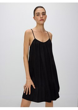 Reserved - Sukienka z wiskozą i lnem - czarny ze sklepu Reserved w kategorii Sukienki - zdjęcie 172599885