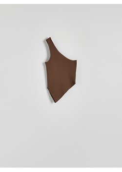 Reserved - Asymetryczny top - brązowy ze sklepu Reserved w kategorii Bluzki damskie - zdjęcie 172599907