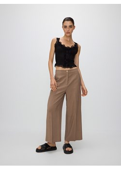 Reserved - Spodnie z wiskozą - brązowy ze sklepu Reserved w kategorii Spodnie damskie - zdjęcie 172599968