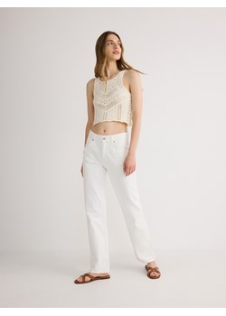 Reserved - Jeansy straight - biały ze sklepu Reserved w kategorii Jeansy damskie - zdjęcie 172600009
