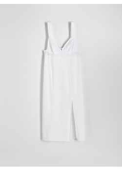 Reserved - Sukienka z lnem - biały ze sklepu Reserved w kategorii Sukienki - zdjęcie 172600015