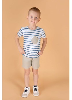 Komplet dla chłopca - t-shirt w paski i szare szorty ze sklepu 5.10.15 w kategorii Komplety chłopięce - zdjęcie 172601308