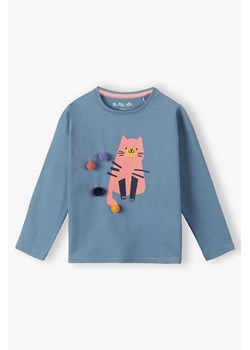 Niebieska bluzka w kotki dla dziewczynki ze sklepu 5.10.15 w kategorii Bluzki dziewczęce - zdjęcie 172601315