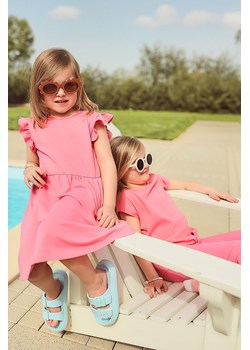 Różowa bawełniana sukienka dziewczęca na lato - 5.10.15. ze sklepu 5.10.15 w kategorii Sukienki dziewczęce - zdjęcie 172601356