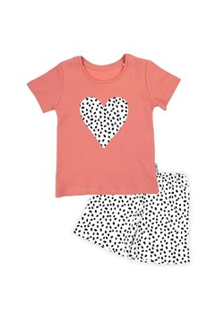 Komplet dla dziewczynki z bawełny- różowy t-shirt i szorty ze sklepu 5.10.15 w kategorii Komplety dziewczęce - zdjęcie 172601368