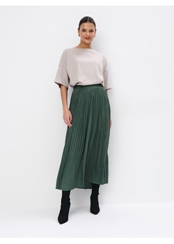 Mohito - Satynowa spódnica midi - ciemny zielony ze sklepu Mohito w kategorii Spódnice - zdjęcie 172601696