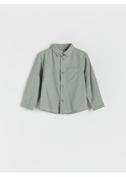 Reserved - Koszula z lnem - jasnozielony ze sklepu Reserved w kategorii Koszule chłopięce - zdjęcie 172601798