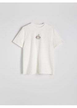 Reserved - T-shirt regular z nadrukiem - złamana biel ze sklepu Reserved w kategorii T-shirty męskie - zdjęcie 172601849