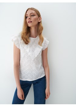 Mohito - Ażurowa bluzka z bawełny - biały ze sklepu Mohito w kategorii Bluzki damskie - zdjęcie 172603659