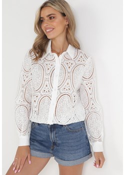 Biała Koszula Koronkowa Coillie ze sklepu Born2be Odzież w kategorii Koszule damskie - zdjęcie 172604796