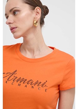 Armani Exchange t-shirt bawełniany kolor pomarańczowy 8NYT91 YJG3Z NOS ze sklepu ANSWEAR.com w kategorii Bluzki damskie - zdjęcie 172604869