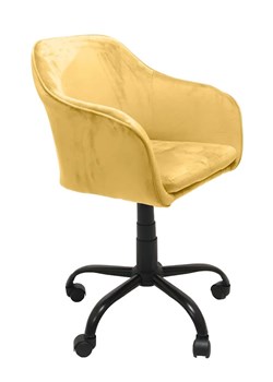 Żółty tapicerowany fotel obrotowy - Levros ze sklepu Edinos.pl w kategorii Krzesła do biurka - zdjęcie 172605115