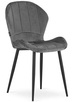 Komplet ciemnoszarych tapicerowanych krzeseł do kuchni 4 szt. - Edi ze sklepu Edinos.pl w kategorii Krzesła - zdjęcie 172605178