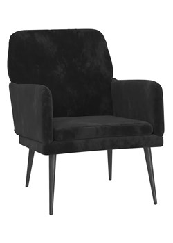 Czarny tapicerowany welurem fotel - Efestos ze sklepu Edinos.pl w kategorii Fotele - zdjęcie 172605619