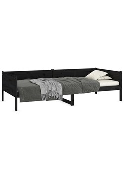 Czarne łóżko dzienne z litego drewna 90x200 - Barry ze sklepu Edinos.pl w kategorii Łóżka i materace - zdjęcie 172605656