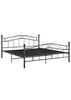 Czarne metalowe łóżko w stylu loftowym 160x200 cm - Zaxter ze sklepu Edinos.pl w kategorii Łóżka i materace - zdjęcie 172605688