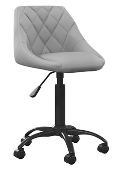 Jasnoszary aksamitny fotel obrotowy - Terioso ze sklepu Edinos.pl w kategorii Krzesła do biurka - zdjęcie 172605826