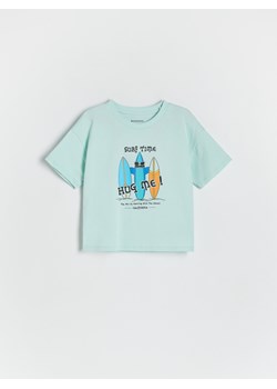 Reserved - T-shirt z nadrukiem - jasnoturkusowy ze sklepu Reserved w kategorii Koszulki niemowlęce - zdjęcie 172608499
