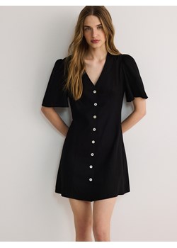 Reserved - Sukienka mini z wiskozą - czarny ze sklepu Reserved w kategorii Sukienki - zdjęcie 172608605