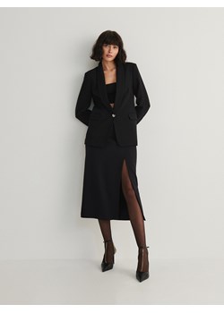 Reserved - Spódnica midi z rozcięciem - czarny ze sklepu Reserved w kategorii Spódnice - zdjęcie 172608676