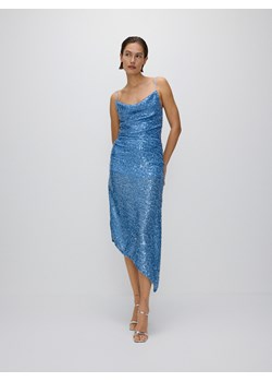 Reserved - Asymetryczna sukienka z cekinami - jasnoniebieski ze sklepu Reserved w kategorii Sukienki - zdjęcie 172608745