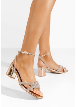 Szampańskie eleganckie sandały Oriana ze sklepu Zapatos w kategorii Sandały damskie - zdjęcie 172609736