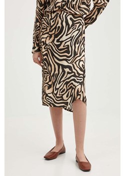 La Petite Française spódnica JAVA kolor beżowy midi prosta ze sklepu ANSWEAR.com w kategorii Spódnice - zdjęcie 172610696