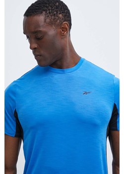 Reebok t-shirt treningowy Chill Athlete 2.0 kolor niebieski wzorzysty 100075588 ze sklepu ANSWEAR.com w kategorii T-shirty męskie - zdjęcie 172610766