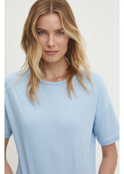 Answear Lab t-shirt bawełniany damski kolor niebieski ze sklepu ANSWEAR.com w kategorii Bluzki damskie - zdjęcie 172610819