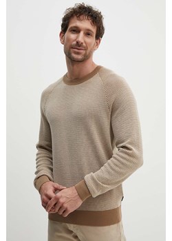 BOSS sweter wełniany męski kolor beżowy lekki 50519616 ze sklepu ANSWEAR.com w kategorii Swetry męskie - zdjęcie 172615089
