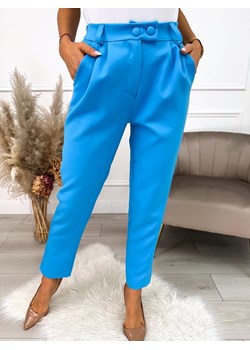 Niebieskie Spodnie ze sklepu ModnaKiecka.pl w kategorii Spodnie damskie - zdjęcie 172615416