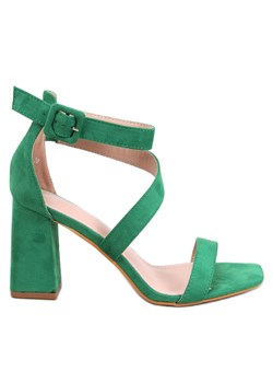 Sandałki na słupku Savoy Green zielone ze sklepu ButyModne.pl w kategorii Sandały damskie - zdjęcie 172616079