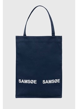 Samsoe Samsoe torebka Luca kolor niebieski UNI214000 ze sklepu PRM w kategorii Torby Shopper bag - zdjęcie 172617238