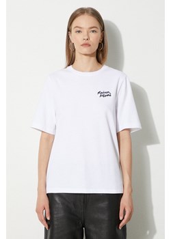 Maison Kitsuné t-shirt bawełniany Handwriting Comfort damski kolor biały MW00126KJ0119 ze sklepu PRM w kategorii Bluzki damskie - zdjęcie 172617615