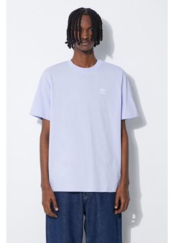 adidas Originals t-shirt bawełniany męski kolor fioletowy gładki IR9696 ze sklepu PRM w kategorii T-shirty męskie - zdjęcie 172617637
