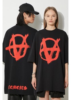 VETEMENTS t-shirt bawełniany Double Anarchy kolor czarny z nadrukiem UE64TR990BR ze sklepu PRM w kategorii T-shirty męskie - zdjęcie 172617697