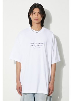 VETEMENTS t-shirt bawełniany 4 Seasons Embroidered Logo T-Shirt kolor biały z aplikacją UE64TR720W ze sklepu PRM w kategorii T-shirty męskie - zdjęcie 172617699