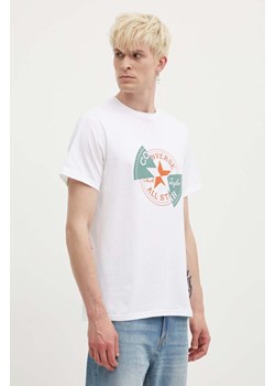 Converse t-shirt bawełniany kolor beżowy z nadrukiem 10026427-A02 ze sklepu ANSWEAR.com w kategorii T-shirty męskie - zdjęcie 172619306