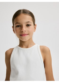 Reserved - Bawełniany top - złamana biel ze sklepu Reserved w kategorii Bluzki dziewczęce - zdjęcie 172620215