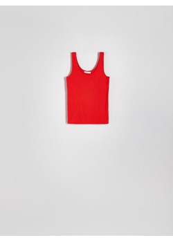 Reserved - Prążkowany top z wiskozy - czerwony ze sklepu Reserved w kategorii Bluzki damskie - zdjęcie 172620239