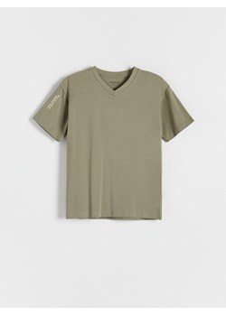 Reserved - T-shirt z nadrukiem - ciemnozielony ze sklepu Reserved w kategorii T-shirty chłopięce - zdjęcie 172620465