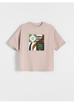 Reserved - T-shirt oversize z aplikacją - jasnofioletowy ze sklepu Reserved w kategorii T-shirty chłopięce - zdjęcie 172620477